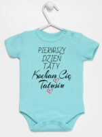 pierwszy dzień taty kocham cię tatusiu body z krótkim rękawem kolor miętowy 252 pierwszy dzień taty kocham cię tatusiu body z krótkim rękawem kolor miętowy 252