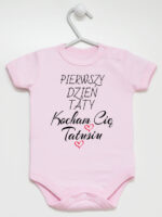 pierwszy dzień taty kocham cię tatusiu body z krótkim rękawem kolor różowy 252 pierwszy dzień taty kocham cię tatusiu body z krótkim rękawem kolor różowy 252
