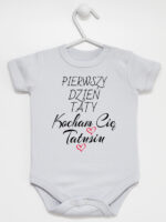 pierwszy dzień taty kocham cię tatusiu body z krótkim rękawem kolor szary 252 pierwszy dzień taty kocham cię tatusiu body z krótkim rękawem kolor szary 252
