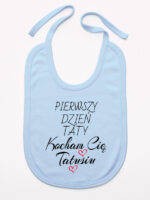 pierwszy dzień taty kocham cię tatusiu śliniak niemowlęcy kolor błękitny 252 pierwszy dzień taty kocham cię tatusiu śliniak niemowlęcy kolor błękitny 252