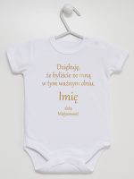podziękowania w dniu chrztu nadruk złoty body z krótkim rękawem kolor biały 135