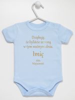 podziękowania w dniu chrztu nadruk złoty body z krótkim rękawem kolor błękitny 135