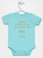 podziękowania w dniu chrztu nadruk złoty body z krótkim rękawem kolor miętowy 135