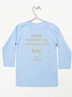 podziękowania w dniu chrztu nadruk złoty koszulka z długim rękawem kolor błękitny 135
