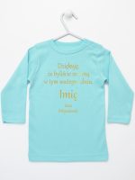 podziękowania w dniu chrztu nadruk złoty koszulka z długim rękawem kolor miętowy 135