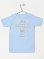 podziękowania w dniu chrztu nadruk złoty koszulka z krótkim rękawem kolor błękitny 135