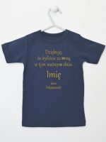 podziękowania w dniu chrztu nadruk złoty koszulka z krótkim rękawem kolor granatowy 135