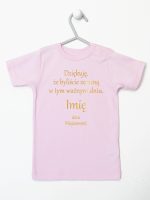 podziękowania w dniu chrztu nadruk złoty koszulka z krótkim rękawem kolor różowy 135