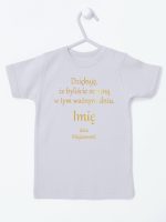 podziękowania w dniu chrztu nadruk złoty koszulka z krótkim rękawem kolor szary 135