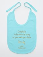 podziękowania w dniu chrztu nadruk złoty śliniak niemowlęcy kolor miętowy 135