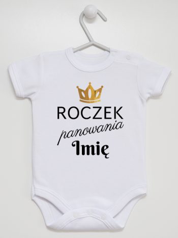 roczek panowania z imieniem body z krótkim rękawem kolor biały 173