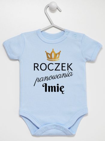 roczek panowania z imieniem body z krótkim rękawem kolor błękitny 173
