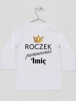 roczek panowania z imieniem koszulka z długim rękawem kolor biały 173