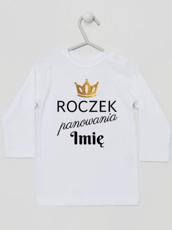 roczek panowania z imieniem koszulka z długim rękawem kolor biały 173