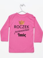 roczek panowania z imieniem koszulka z długim rękawem kolor ciemny różowy 173