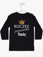 roczek panowania z imieniem koszulka z długim rękawem kolor czarny 173