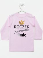 roczek panowania z imieniem koszulka z długim rękawem kolor różowy 173