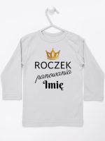 roczek panowania z imieniem koszulka z długim rękawem kolor szary 173