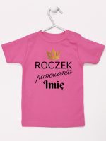roczek panowania z imieniem koszulka z krótkim rękawem kolor ciemny różowy 173
