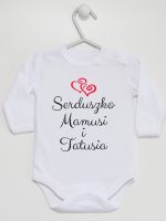 serduszko mamusi i tatusia body z długim rękawem kolor biały 236