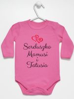 serduszko mamusi i tatusia body z długim rękawem kolor ciemny różowy 236