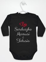 serduszko mamusi i tatusia body z długim rękawem kolor czarny 236