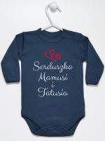 serduszko mamusi i tatusia body z długim rękawem kolor granatowy 236