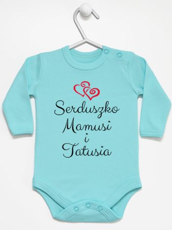 serduszko mamusi i tatusia body z długim rękawem kolor miętowy 236
