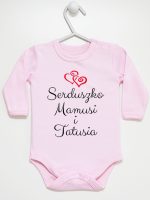 serduszko mamusi i tatusia body z długim rękawem kolor różowy 236