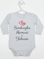 serduszko mamusi i tatusia body z długim rękawem kolor szary 236