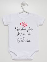 serduszko mamusi i tatusia body z krótkim rękawem kolor biały 236