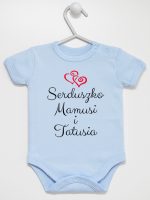 serduszko mamusi i tatusia body z krótkim rękawem kolor błękitny 236
