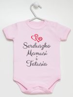 serduszko mamusi i tatusia body z krótkim rękawem kolor różowy 236