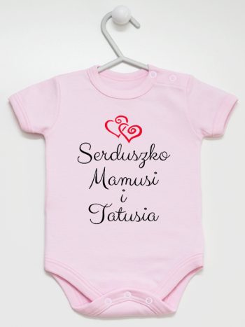 serduszko mamusi i tatusia body z krótkim rękawem kolor różowy 236
