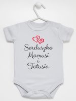 serduszko mamusi i tatusia body z krótkim rękawem kolor szary 236