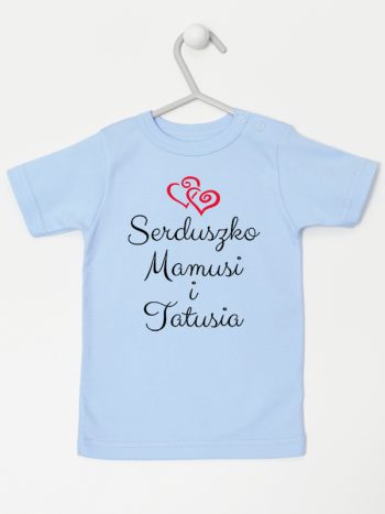 serduszko mamusi i tatusia koszulka z krótkim rękawem kolor błękitny 236