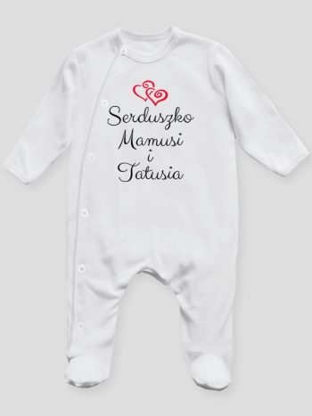 serduszko mamusi i tatusia pajacyk śpioszek ze stópkami 236