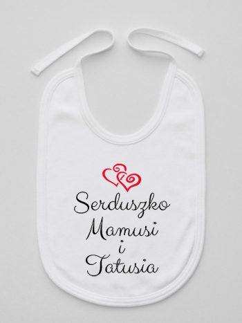 serduszko mamusi i tatusia śliniak niemowlęcy kolor biały 236