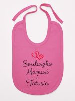 serduszko mamusi i tatusia śliniak niemowlęcy kolor ciemny różowy 236