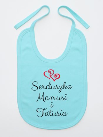 serduszko mamusi i tatusia śliniak niemowlęcy kolor miętowy 236