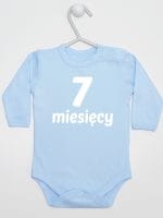 siedem miesięcy body z długim rękawem kolor błękitny 019