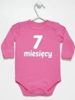 siedem miesięcy body z długim rękawem kolor ciemny różowy 019