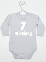 siedem miesięcy body z długim rękawem kolor szary 019
