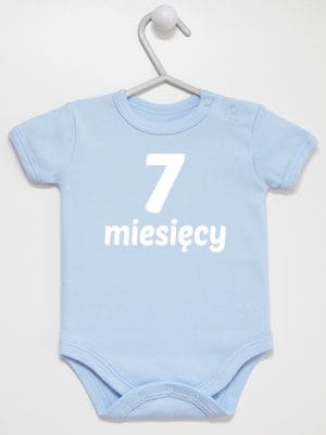 siedem miesięcy body z krótkim rękawem kolor błękitny 019