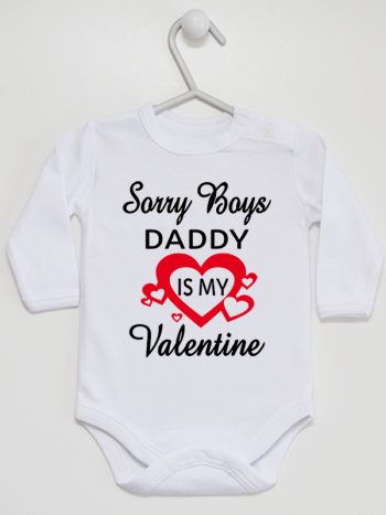 sorry boys daddy is my valentine body z długim rękawem kolor biały 188