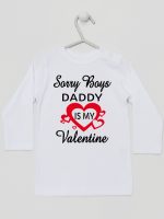 sorry boys daddy is my valentine koszulka z długim rękawem kolor biały 188