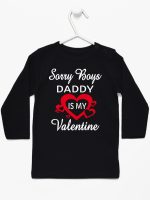 sorry boys daddy is my valentine koszulka z długim rękawem kolor czarny 188