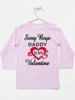 sorry boys daddy is my valentine koszulka z długim rękawem kolor różowy 188