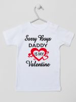 sorry boys daddy is my valentine koszulka z krótkim rękawem kolor biały 188