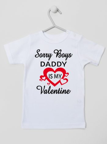 sorry boys daddy is my valentine koszulka z krótkim rękawem kolor biały 188
